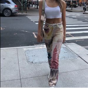 **SOLD**JADED LONDON BOYFRIEND PRINTED OATCHWORK PANTS - NWT SZ 6